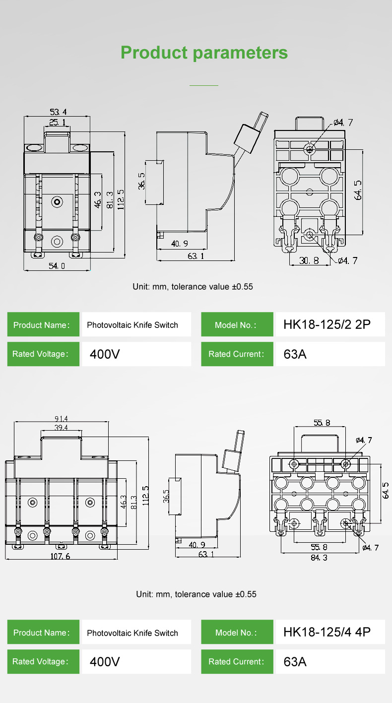 Detailed Internal Components of the 200A Photovoltaic Knife Switch